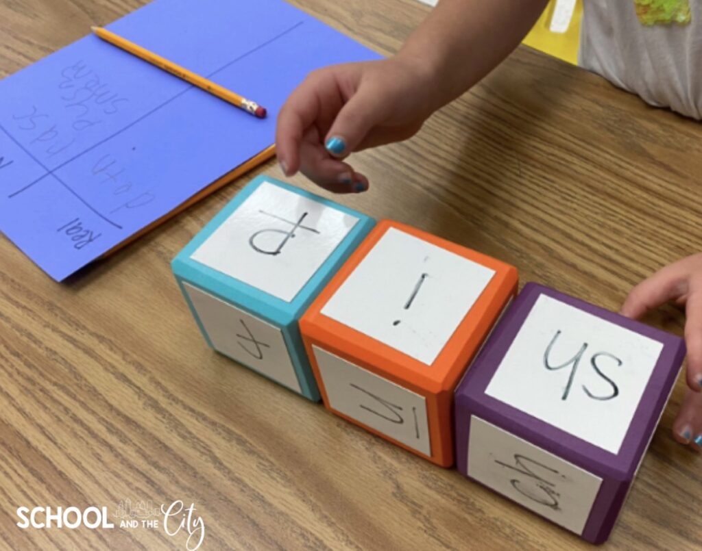 Literacy Centers Aligned to the Science of Reading - dry erase dice for word building
